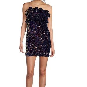 Allison & Kelly strapless sequin cupcake mini dress